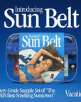 VACATION Sun Belt Sampler Kit, SPF 30-50 Sunscreen Pack, Includes Classic Lotion, Super Spritz Face Mist, Baby Oil, After Sun Gel, Festival Friendly Fanny Pack