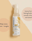 The Honest Company Conditioning Hair Detangler | Leave-in Conditioner + Fortifying Spray | Tear-free, Cruelty-Free, Hypoallergenic | Citrus Vanilla Refresh, 4 fl oz