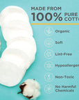 NOLEO Organic Cotton Rounds, Small 2″ Pressed & Lint-Free, Biodegradable & Compostable, 100-Count – Makeup Remover & Skincare Pads