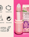 Winky Lux Unicorn Glimmer Balm -Hydrating ph Lip Balm, Natural Pink Tint with pH Color Changing, Moisturize & Soften Lips While Leaving Sheer Pink Tint, with Vanilla Scent