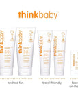 Thinkbaby Mineral Sunscreen, SPF 30 Clear Zinc Oxide Baby Sunscreen, 3 Fl Oz, Natural, Water Resistant Reef Safe Sunscreen, Broad Spectrum UVA/UVB Sun Screen for Sun Protection, Travel Size