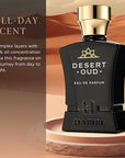 H HABIBI Desert Oud Perfume for Men - 2.5 oz (75ML) Long Lasting Arabian Cologne, Bold Floral Woody Men Perfume, Luxury Fragrance Gift for Special Occasions