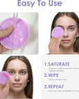 SUNLAND Reusable Makeup Remover Pads for Face,Eye,Lips 16 Pack Microfiber Face Cleansing Gloves Washable with Laundry Bag and Travel Bag Rounds Toner Pads(Round 3.15inchx16 Purple)