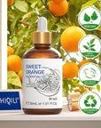 HIQILI 30ML Sweet Orange Essential Oil - Pure and Natural for Diffuser, Skin - 1 Fl Oz