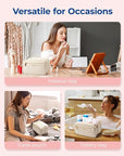 BAGSMART Travel Makeup Bag, Portable Make Up Bag, Wide-open Makeup Organizer Cosmetic Bags for Women for Travel Essentials Travel-Size Toiletries Accessories Bottles, Brushes (Beige)