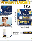 5 Pack Thank You Lip Balm Gifts Bulk, Blue Gold Moisturizing Nourishing Lip Balm Gifts, Appreciation Party Favor for Women Man Coworker Employee We Appreciate You Baby Shower Birthday Party Supplies