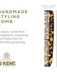 Kent 9T Fine Tooth & Wide Tooth Comb Detangler Hair Combs - Large Handmade & Saw-Cut Dressing Comb - Wet Hair Comb for Women, Durable Grooming Comb for Men, Made in England (Yellow Tokyo), 2 Count