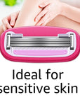 Amazon Basics Women's 5 Blade FITS Razor for Women, FITS Amazon Basics Handle and Venus Handles, Includes 1 FITS Handle, 12 Cartridges & 1 Shower Hanger