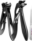 Toenail Clippers & Nail Clippers Set for Seniors - Heavy-Duty Long Handled Toenail Clippers for Thick Toenails, Men & Women | Hygienic Manicure Set | Gift Idea