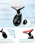 Red-Light-Therapy-for-Face and Neck with 7 Color, Facial Massager for Face and Neck, Face 𝖲 culpting Wand (Black)