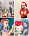 New Hair Chalk Comb Temporary Hair Color Dye for Girls Kids with Light Color Hair, Washable Hair Chalk for Girls Age 4 5 6 7 8 9 10 Birthday Cosplay DIY,Independence Day (Red,White,Blue)
