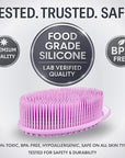 Avilana Silicone Body Scrubber - Food Grade & Lab Tested, Gentle Exfoliating Shower Brush for All Skin Types, Hygienic Quick-Dry Loofah Alternative, BPA-Free Body Brush
