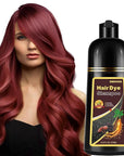 Fvquhvo Wine Red Hair Dye Shampoo 3 in 1 - 16.9 fl oz / 500 ml