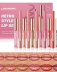 LANGMANNI 6 Matte Lip Liner With 6 Nourishing Lip Oil Lip Gloss Set, Long-Lasting And Hydrating 2 IN 1 Makeup Set, Beauty Daily Cosmetics Gift for Girls