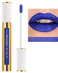MAKI YIKA Blue Lipstick for Women Metallic Lipsticks Glitter Long Lasting Lipstick No Smudge No Transfer Liquid Pink Lip Gloss (BR015 Blue Storm)