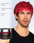 XMONDO Color Pink + Red Shade Shift Color Depositing Mask & Semi-Permanent Hair Dye | Infused with Bond Boosters & Hyaluronic Acid to Nourish, Revitalize & Repair, Vegan Formula, 8 Fl Oz 1-Pack