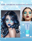 MEICOLY Light Blue Body Glitter,Mermaid Princess Face Glitter Gel,Ice Blue Glitter Face Paint for Halloween,Frozen Birthday Party Decorations,Chunky Glitter for Eye Lip Hair,Festival Rave Glitter Gel