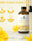 EVOKE OCCU Ylang Ylang Essential Oil 4 Oz, Pure Ylang Ylang Oil for Skin Hair Aromatherapy Diffuser Fragrance DIY- 4 FL Oz