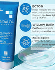 Andalou Naturals Daily Shade Face Sunscreen, SPF 30 Zinc Oxide Mineral Sunscreen, Sun + Pollution Defense Face Lotion, Helps Minimize Look of Pores, Matte Finish & Lightweight - 2.7 Fl. Oz.