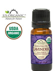 US Organic 100% Pure Lavender Essential Oil, Directly sourced from Bulgaria, USDA Certified Organic, Undiluted, for Diffuser, Humidifier, Massage, Skin, Hair Care, Non GMO, 10 ml