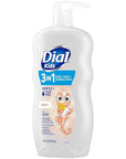 Dial Kids 3-in-1 Body + Hair + Bubble Bath, Peach, 24 fl oz (Pack of 4)
