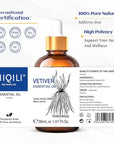 HIQILI 1 Fl Oz Vetiver Essential Oil, 100% Pure Natural for Skin, Candle Making - 30ml