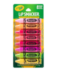 Lip Smacker Crayola Lip Balm Party Pack - 8 Moisturizing Lip Balms, Cotton Candy, Orange, Sherbert, Watermelon, Berry, Apple, Banana, Hydrating & Protecting - Cruelty-Free