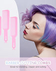 Boao 3 Pieces Barber Combs Flat Top Clipper Combs Hair Cutting for Flat Top and Clipper Cuts(Pink)