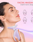 Facial Massager Red-Light-Therapy-for-Face and Neck, Face 𝖲 culpting Wand with 7 Color, Face Tool for Skin Care (Purple)