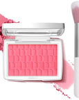 Cherry Blush Powder Blush for Cheeks with Brush, Matte Blush Palette Blush Powder Face Blusher, Natural Blendable Formula Silky Lightweight Makeup Blush Rubores de Maquillaje, 015#