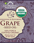 US Organic Grape Seed Oil, USDA Certified Organic, 100% Pure & Natural, Cold Pressed Virgin, Unrefined, in Amber Glass Bottle w/Glass Eye dropper for Easy Application (2 oz (56 ml))