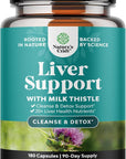 Liver Cleanse Detox & Repair Formula - Herbal Liver Support Supplement with Milk Thistle Turmeric Dandelion Root & Artichoke Extract for Liver Health - Silymarin Milk Thistle Liver Detox Capsules 180