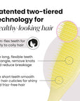 Tangle Teezer Plant-Based Ultimate Detangler Brush, Dry & Wet Hair Brush, Eliminates Knots & Reduces Breakage for Curly to Coily, 3C to 4C Hair Types, Pastel Yellow