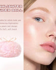 Highlighter Makeup Powder Plush Peach Ball Puff Glitter