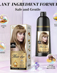 Natural Hair Dye Shampoo 3 IN 1, Gray Hair Coverage, Vegan, Ammonia-Free & Paraben-Free Hair Coloring Shampoo for Women & Men, Beard Dye for Men, Nourishing Gentle (ASH BLONDE)
