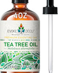 EVOKE OCCU 100% Pure Tea Tree Oil, for Skin, Face, Toenails, Add to Body Wash, Soap, Foot Soak - 4 FL Oz