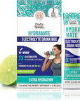 GuruNanda Hydramate Hydration Support Drink Mix - Electrolyte Powder Packets for Dehydration, Exercise & Energy - No Added Sweeteners, Non-GMO, Natural Lemon Lime Flavor - 2 Count (0.56 oz Each)