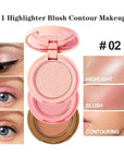 3-in-1 Blendable Trio, Contour and Highlight Blush Makeup