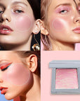 Face Blush Foundation Natural Brightening Silky Moisturizing Sodium Hyaluronate Bakery Crafted Glittering Powder