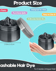 Black Hair Color Wax - Temporary & Washable Hair Styling Mud Gel for Men, Women, Kids,For Halloween, Cosplay, Party, Crazy Hair Day & Children's Day