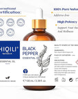 HIQILI Black Pepper Essential Oil for Aromatherapy & Diffuser - Natural Spicy & Warming Scent - Therapeutic Grade - 3.38 Fl Oz