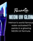 Mehron Paradise FX UV Neon Glow – Neon UV Dark Matter 1.4 oz | Water Activated Black Light UV Paint for Raves, Costumes, SFX, Halloween, Stage, Theater & Cosplay