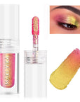 MAKI YIKA Glitter Eyeshadow Gold Liquid Multichrome Eyeshadows Long Lasting, Metallic Chameleon Eye Shadow Smudgeproof Holographic Eye Topper Glitters (#9 Ember)