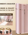 Facial Hair Removal for Women, Portable Painless Electric Shaver Device with Built-in LED, Wet/Dry Electric Razor Hair Remover Epilators for Face, Chin, Upper Lip and Arms (Rose Gold-2025)