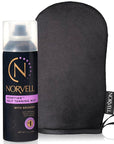 Norvell Venetian Sunless Tanning Bundle: Self Tanner Spray Solution Mist with Bronzer for Instant Sun Kissed Glow, 7 fl. oz. and Streak Free Washable Applicator Blending Tan Mitt for Flawless Results