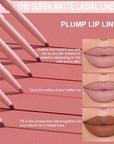 Silky Smooth Retractable Matte Lip Liner Pencil, Light Orange Lip Liner Long-Lasting Creamy Formula for Shaping & Sculpting Lips, Matte Velvet Pigmented Lip Liner Crayon Lipstick 04#