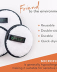 Reusable Makeup Remover Pads - 5 Large Premium Quality Microfiber Cloths for Makeup Removal, Ultra Soft & Durable, Gentle Cleansing Rounds for Face for All Skin Types, Includes Washable Bag