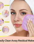 HOMEXCEL Makeup Remover Cloth 12 Count (Pack of 1), Reusable Makeup Remover Pads, Washable Ultra Soft Facial Cleansing Cloths For All Skin Types, 5 X 5 In, Purple