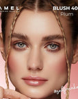 Blush Cheek Plum Color Mini - Blendable Purple Blush Powder - Enhances & Defines Shapes & Features - Shading & Contouring Powder - 4 Universal Shades - 408 (Plum) - 3.8g / 0.13 oz