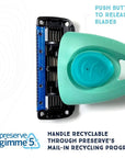 Preserve Shave 5 Five Blade Refillable Razor, Made from Recycled Materials, Coral Pink
